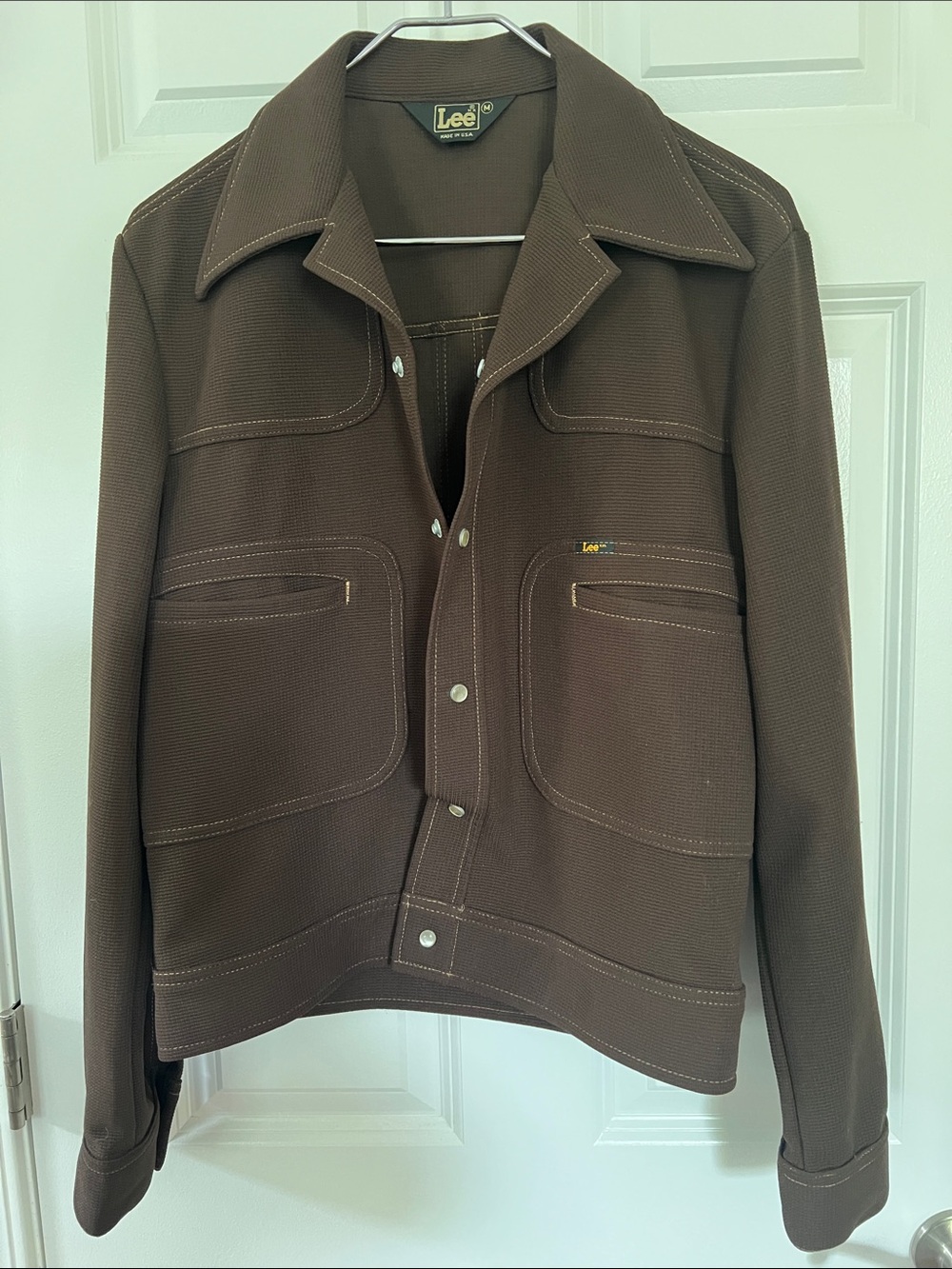 Lee Men's Dark Brown Snap-Front Shirt Jacket - Size Medium